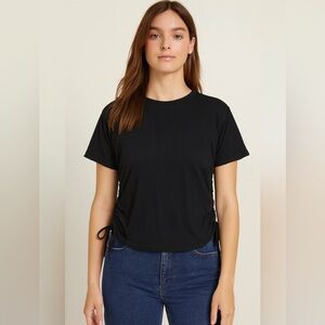 UpWest Oversized Black Ruched Top S NWT